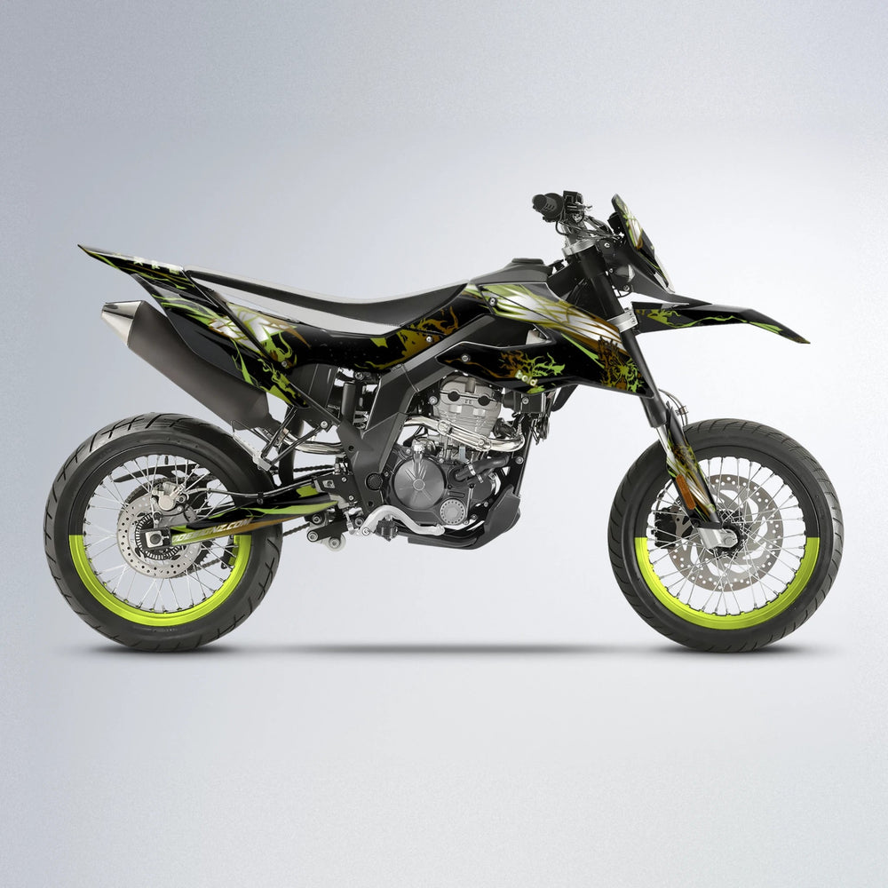 NEMESIS Aprilia SX 125 supermoto graphics kit in Olive