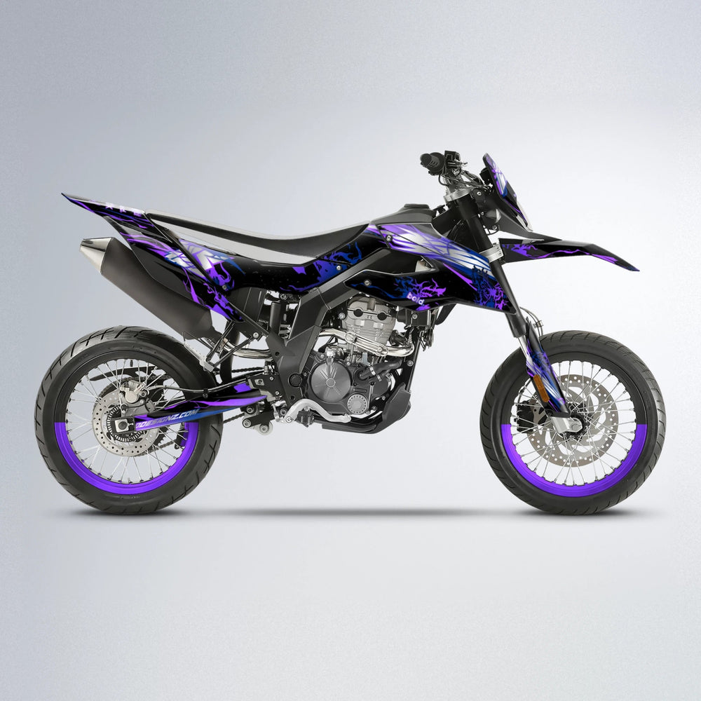 NEMESIS Aprilia SX 125 supermoto graphics kit in Purple