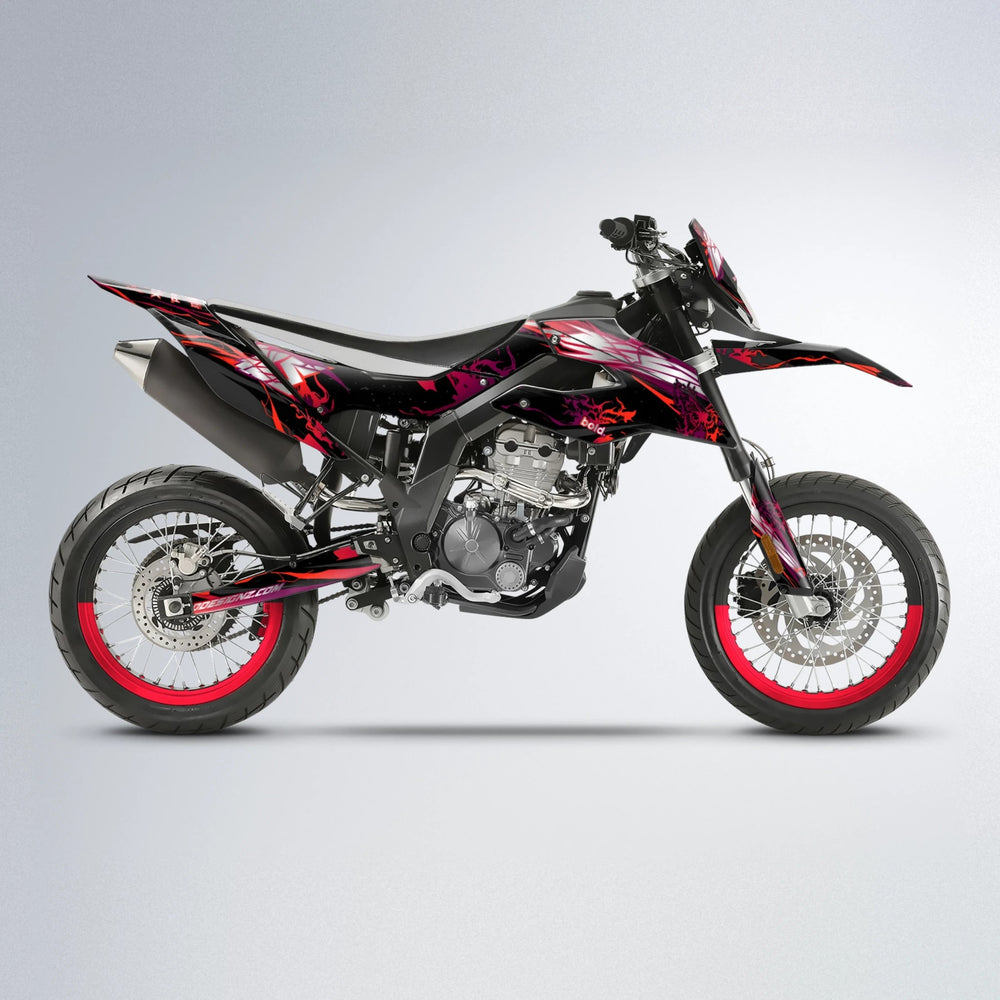 NEMESIS Aprilia SX 125 supermoto graphics kit in Red