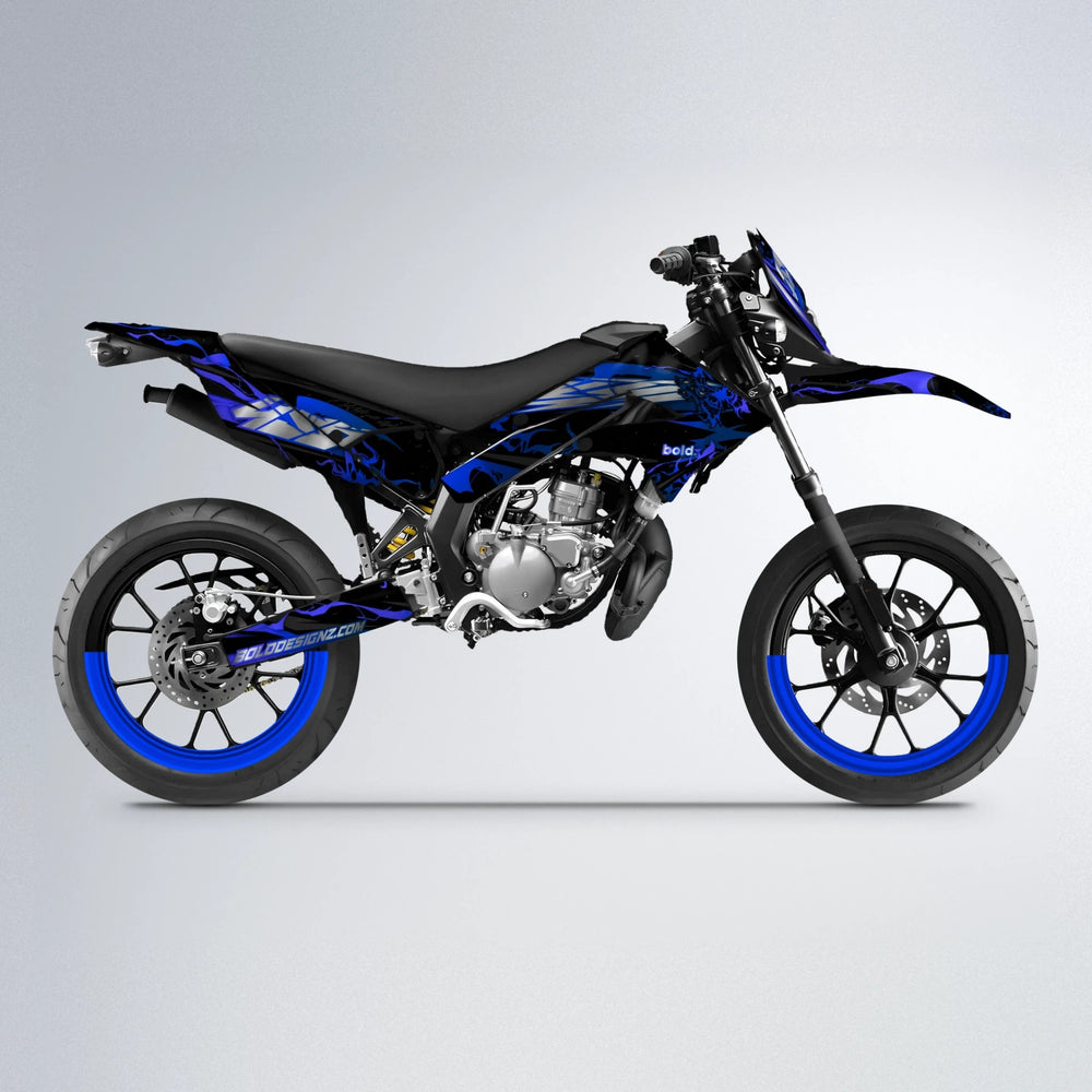 NEMESIS Derbi Senda supermoto graphics kit in Blue