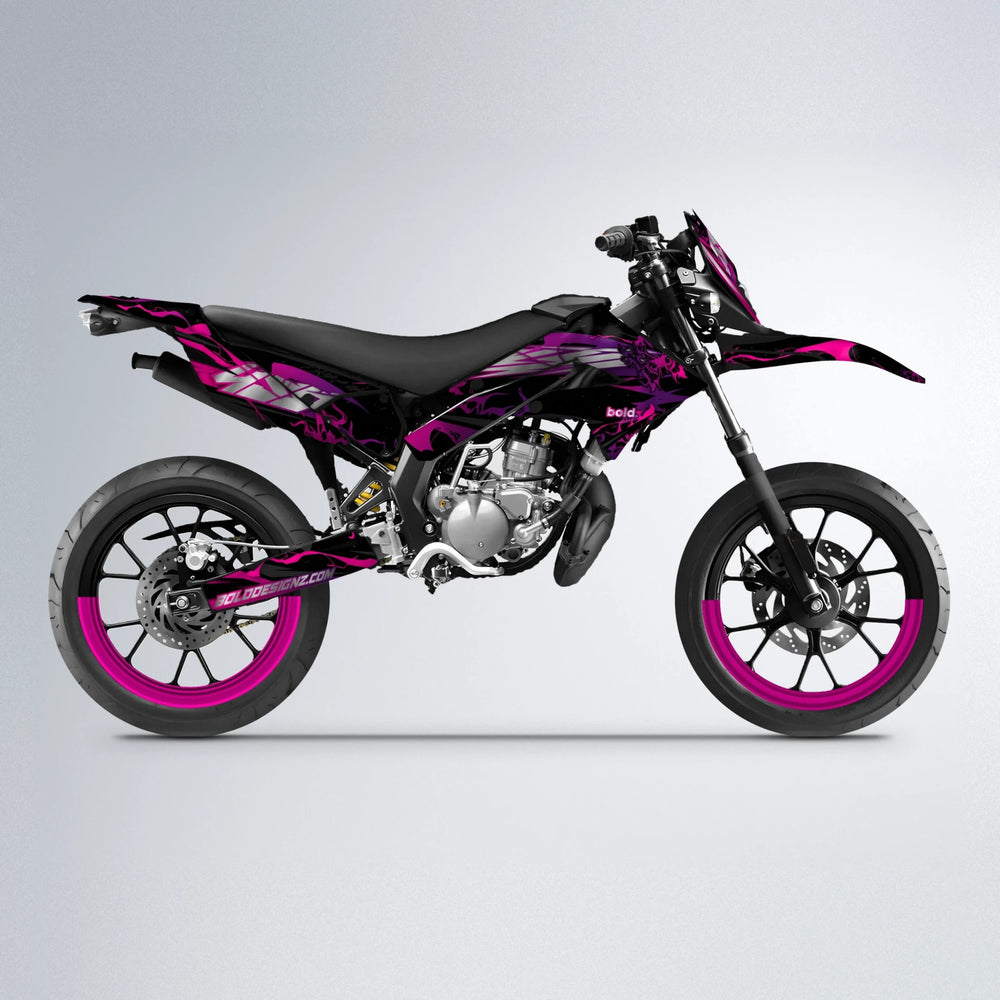 NEMESIS Derbi Senda supermoto graphics kit in Custom Colour