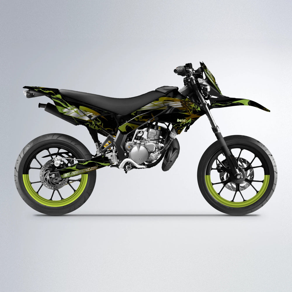 NEMESIS Derbi Senda supermoto graphics kit in Olive