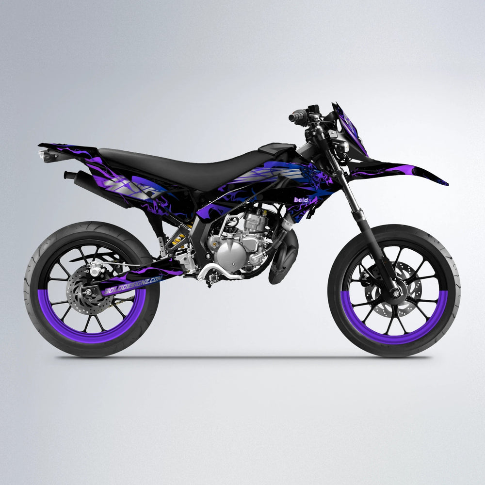 NEMESIS Derbi Senda supermoto graphics kit in Purple