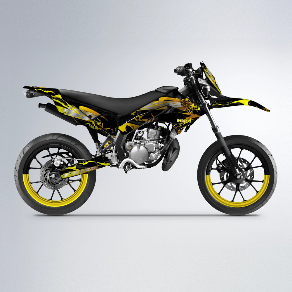 NEMESIS Derbi Senda supermoto graphics kit in Yellow