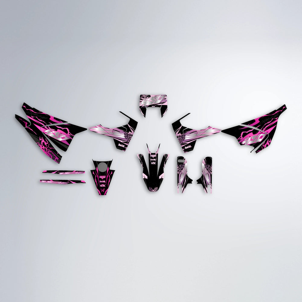 NEMESIS Husqvarna 701 graphics kit parts layout in Flamingo