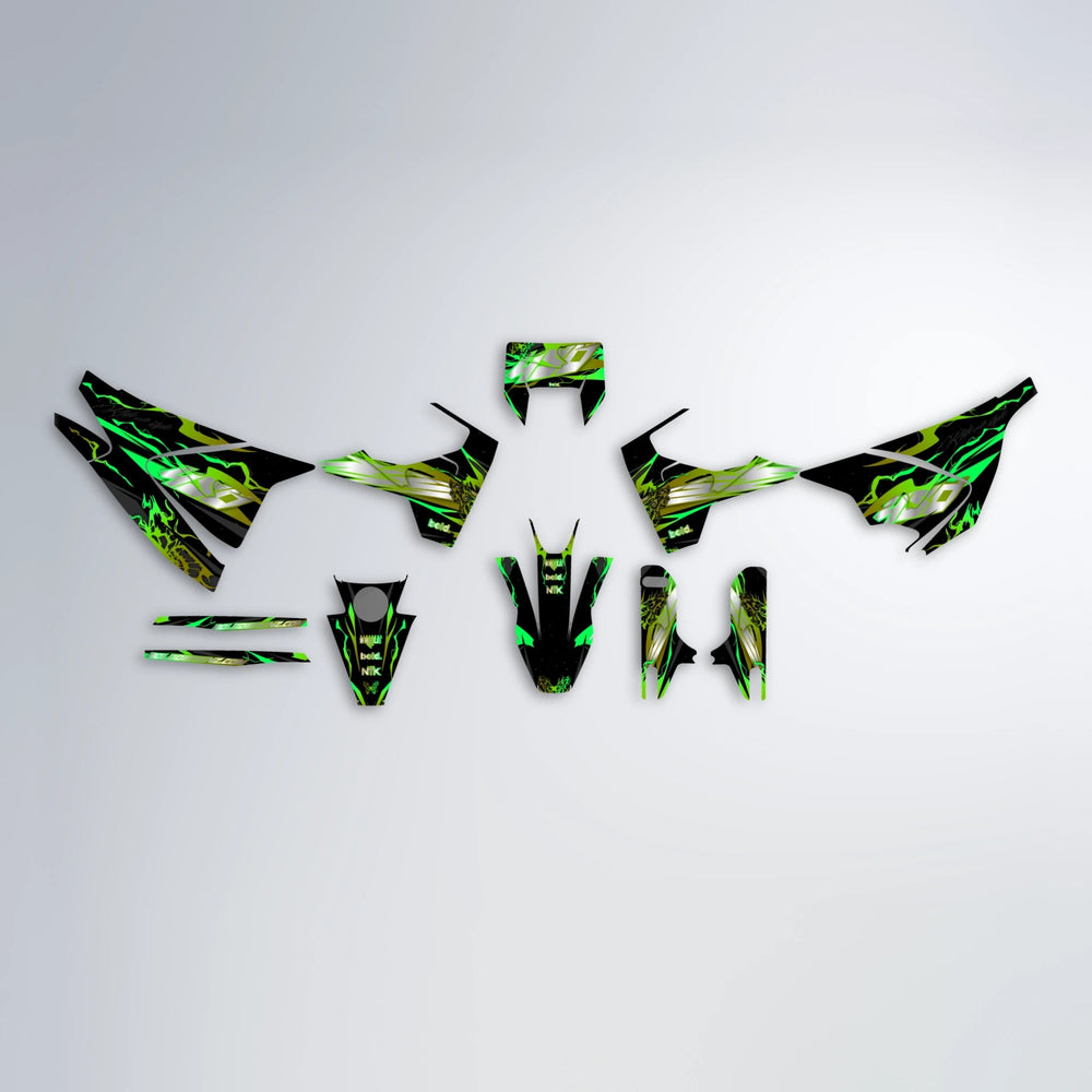 NEMESIS Husqvarna 701 graphics kit parts layout in Green