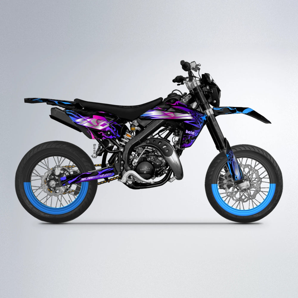 NEMESIS Rieju MRT supermoto graphics kit in Blue Purple Fade