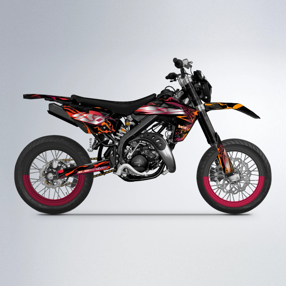 NEMESIS Rieju MRT supermoto graphics kit in Red & Orange