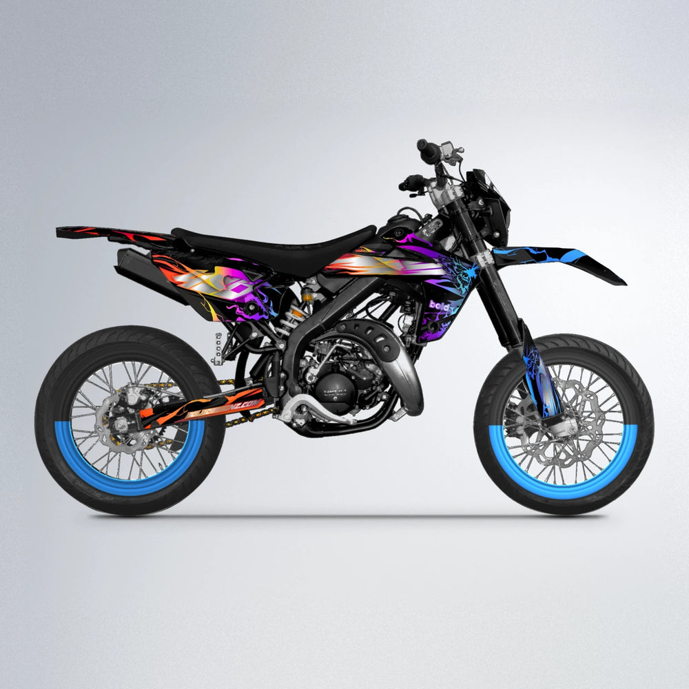 NEMESIS Rieju MRT supermoto graphics kit in Sunset Fade