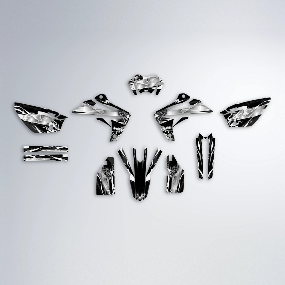 NEMESIS Rieju MRT graphics kit parts layout in White