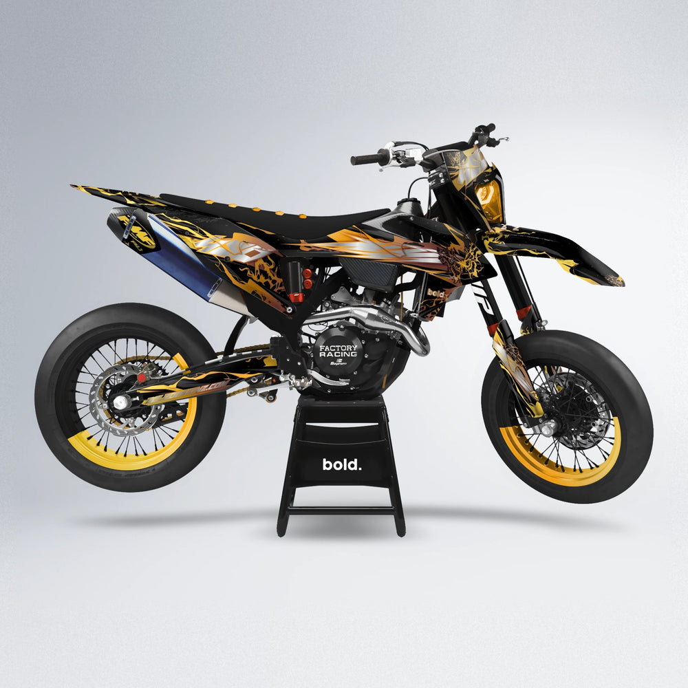 NEMESIS supermoto graphics kit in Gold Chrome