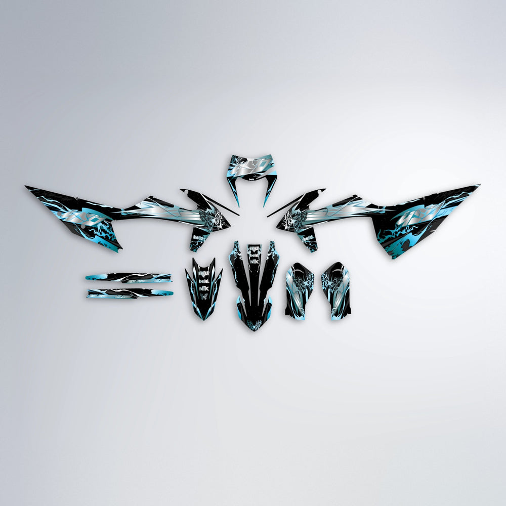 NEMESIS graphics kit parts layout in Light Blue & White