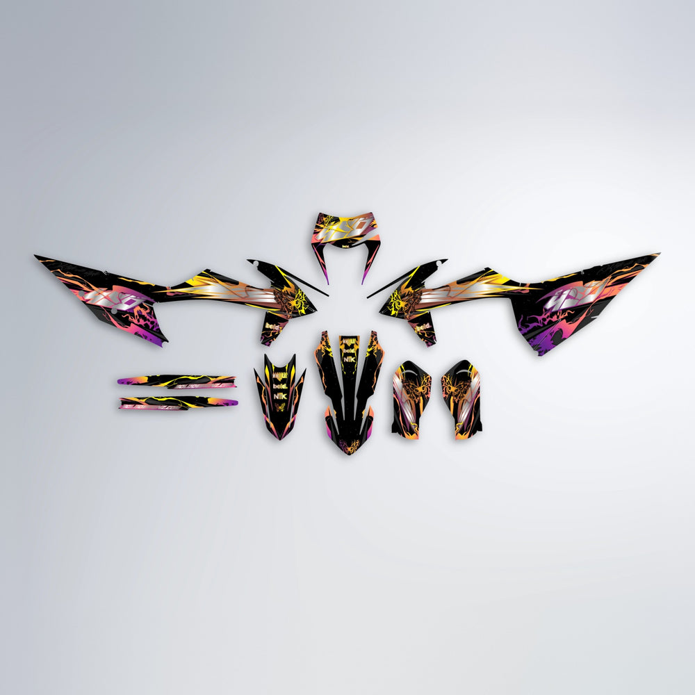 NEMESIS graphics kit parts layout in Pink & Yellow