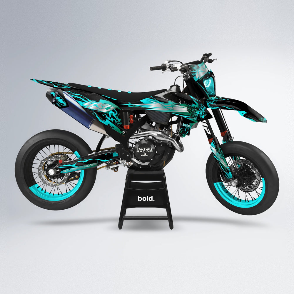 NEMESIS supermoto graphics kit in Teal