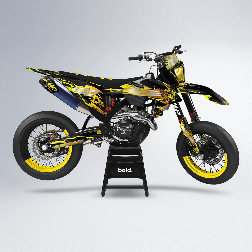 NEMESIS supermoto graphics kit in Yellow