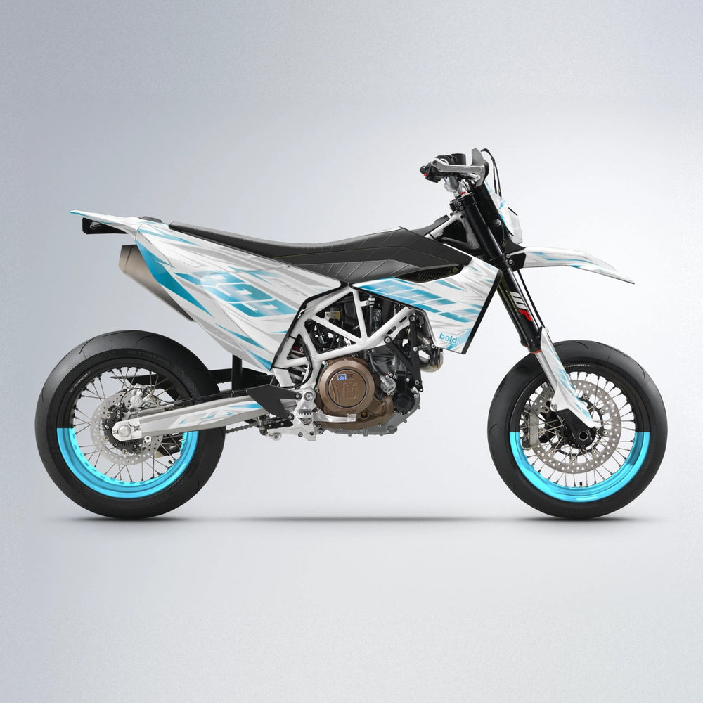 NEXUS Husqvarna 701 supermoto graphics kit in Light Blue & White