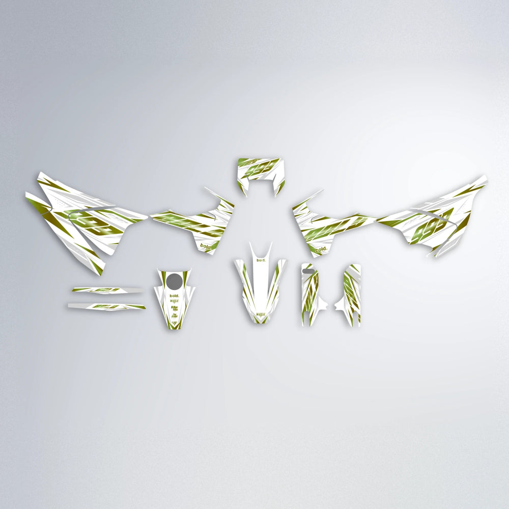 NEXUS Husqvarna 701 graphics kit parts layout in Olive