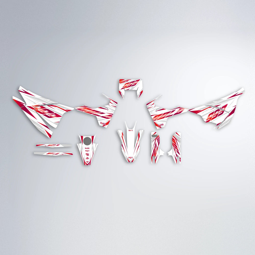 NEXUS Husqvarna 701 graphics kit parts layout in Red