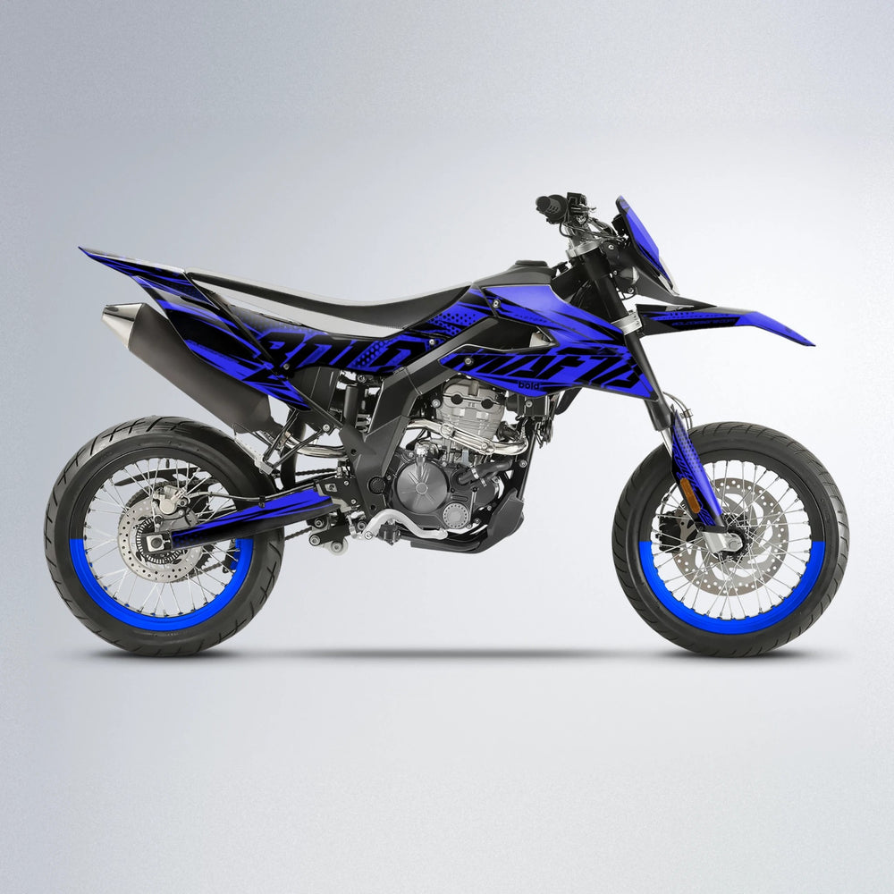 NIGHTFLARE Aprilia SX 125 supermoto graphics kit in Blue