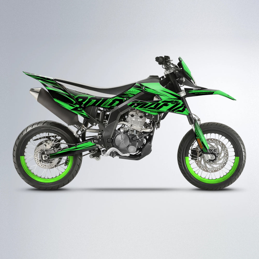 NIGHTFLARE Aprilia SX 125 supermoto graphics kit in Green