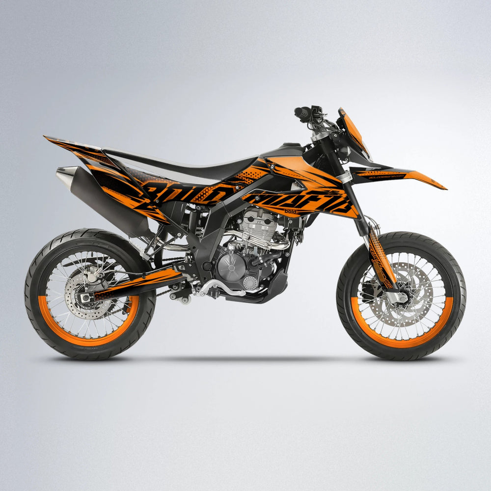 NIGHTFLARE Aprilia SX 125 supermoto graphics kit in Orange