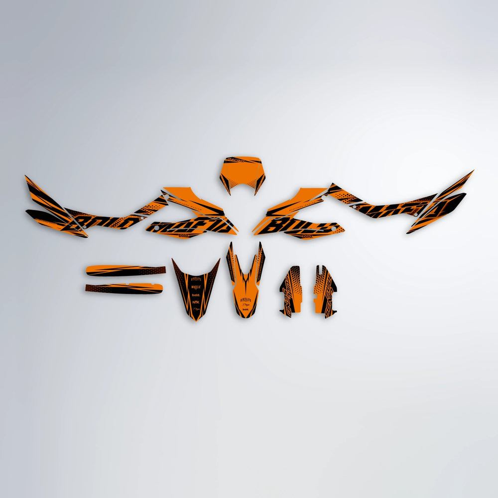 NIGHTFLARE Aprilia SX 125 graphics kit parts layout in Orange