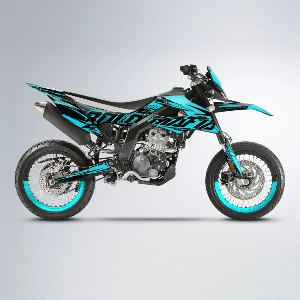 NIGHTFLARE Aprilia SX 125 supermoto graphics kit in Teal
