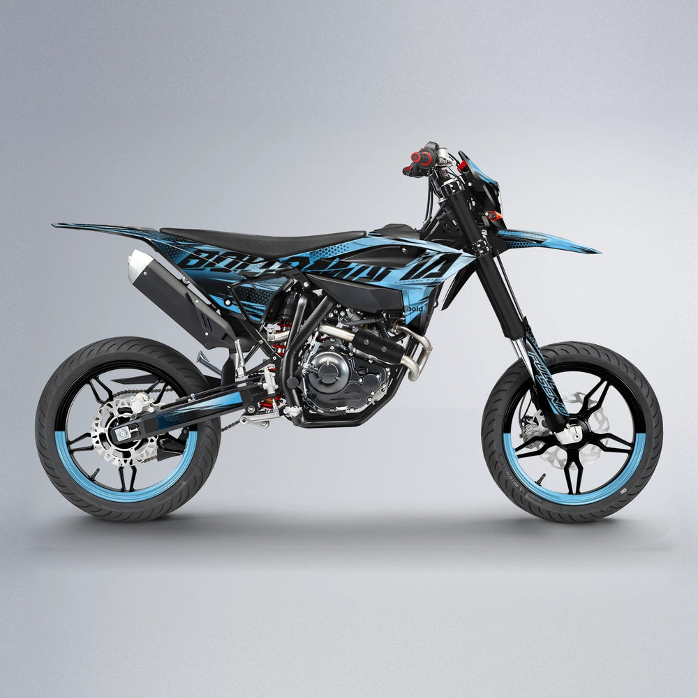 NIGHTFLARE Beta supermoto graphics kit in Light Blue & White