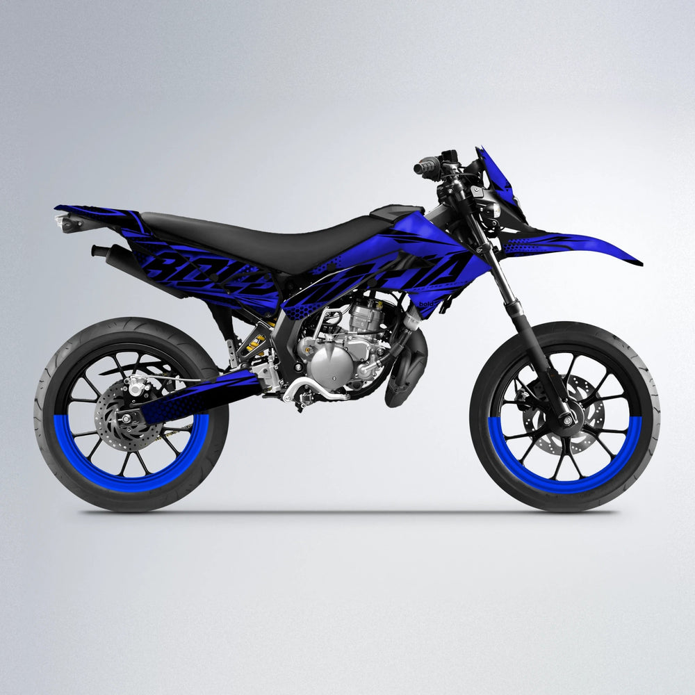 NIGHTFLARE Derbi Senda supermoto graphics kit in Blue