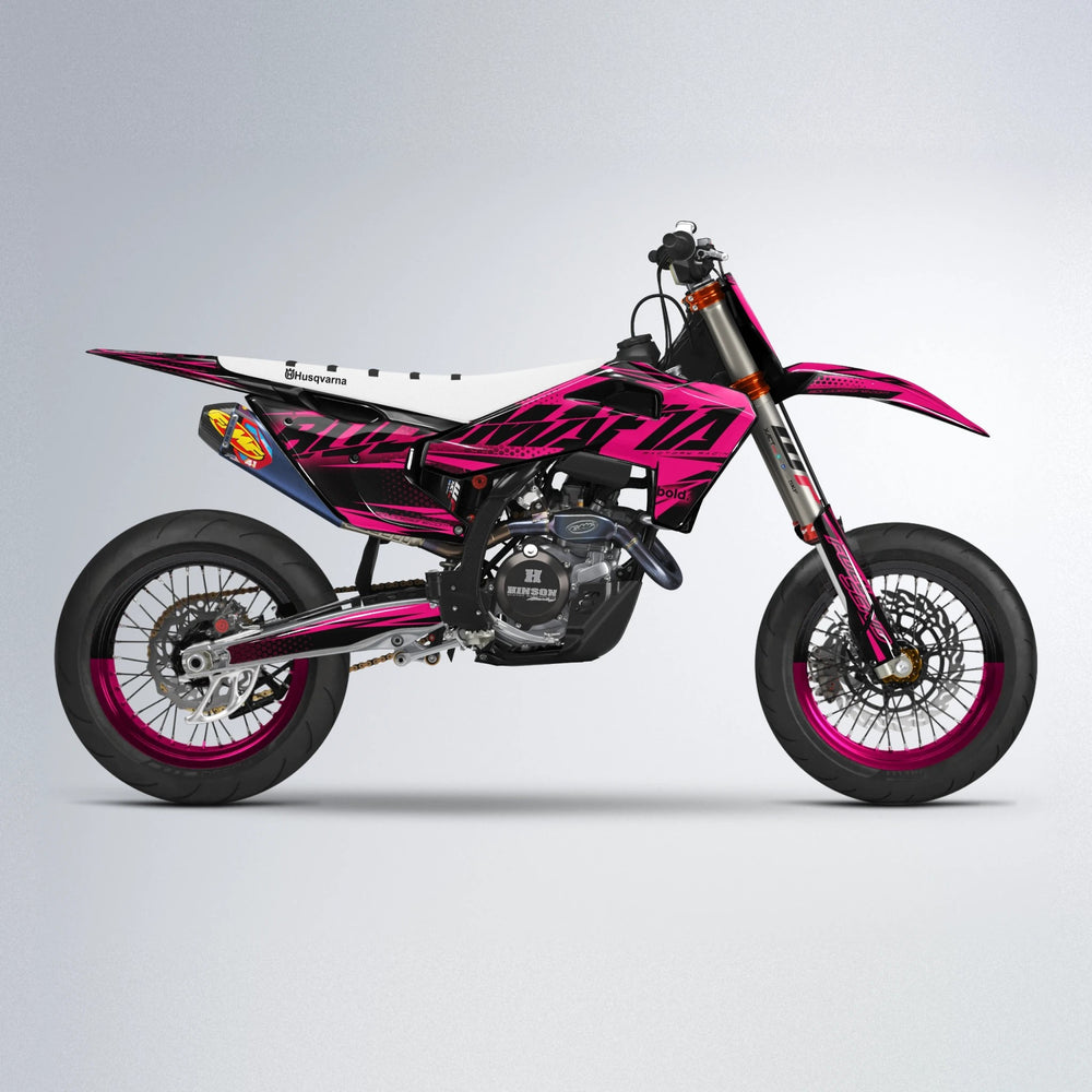 NIGHTFLARE Husqvarna FE/TE supermoto graphics kit in Pink