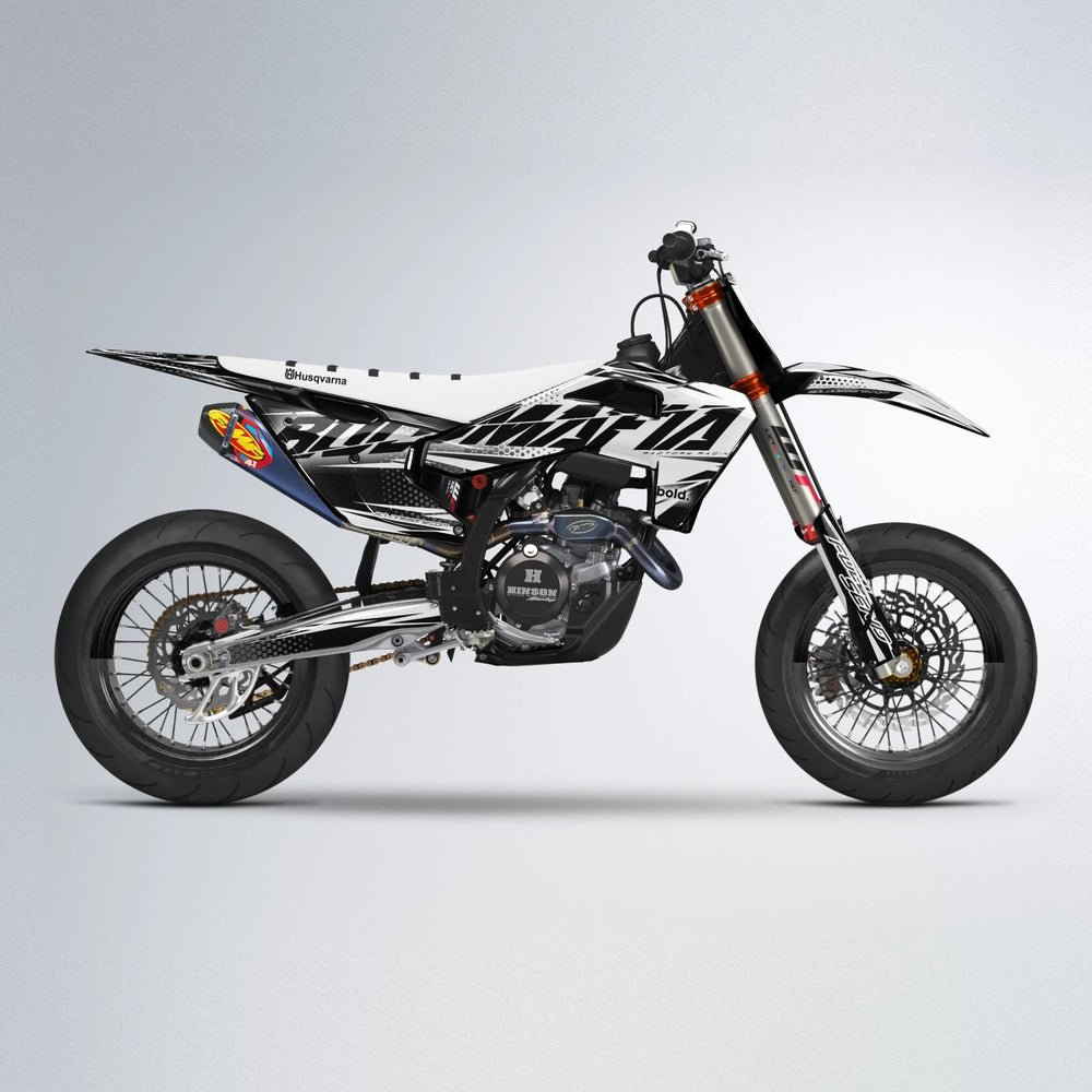 NIGHTFLARE Husqvarna FE/TE supermoto graphics kit in White
