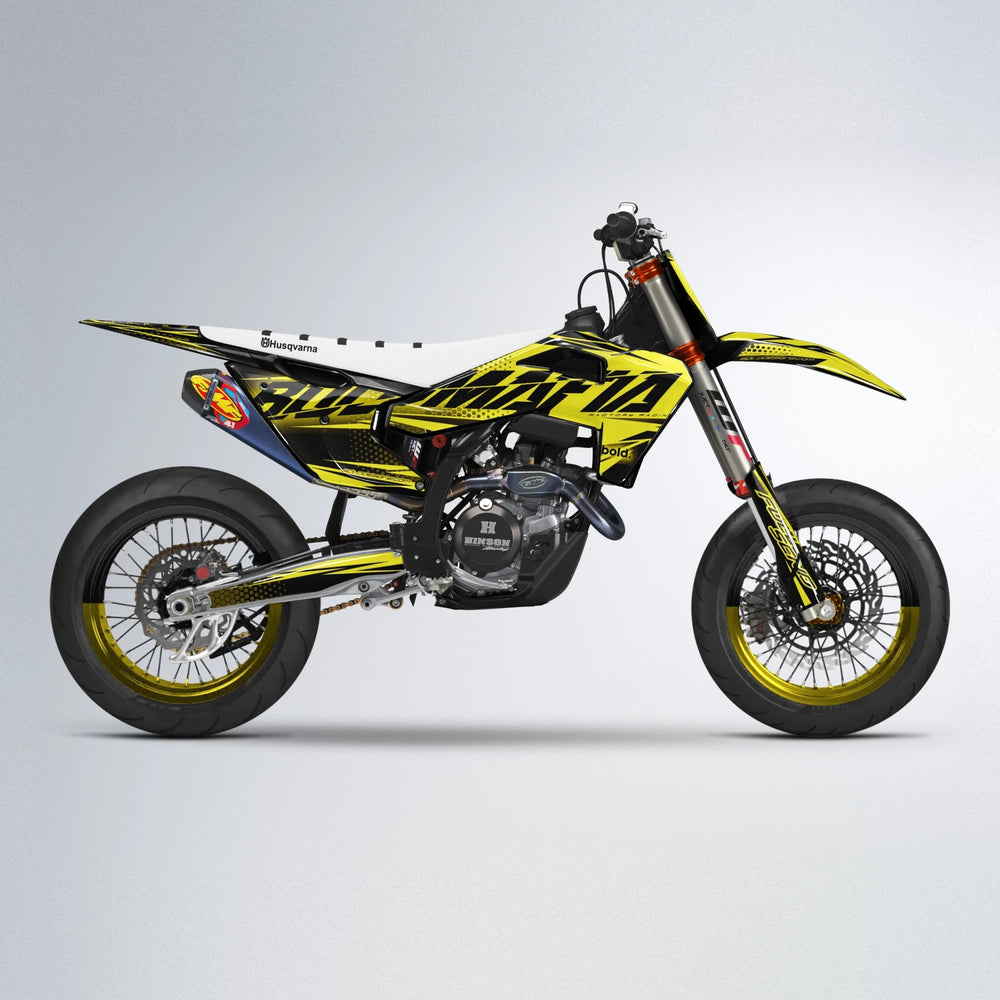 NIGHTFLARE Husqvarna FE/TE supermoto graphics kit in Yellow