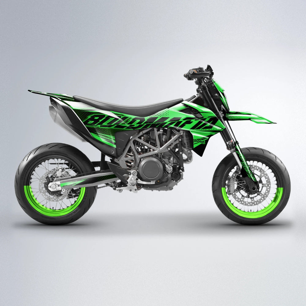 NIGHTFLARE KTM SMC 690 supermoto graphics kit in Green