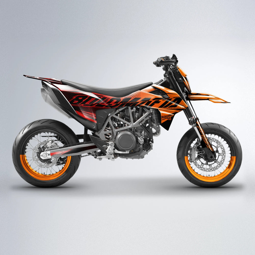 NIGHTFLARE KTM SMC 690 supermoto graphics kit in Red & Orange