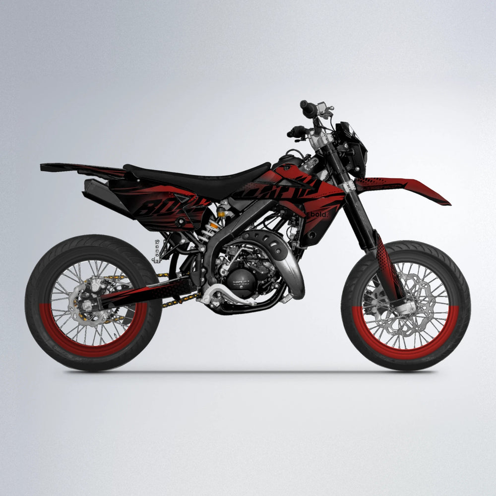 NIGHTFLARE Rieju MRT supermoto graphics kit in Black & Red
