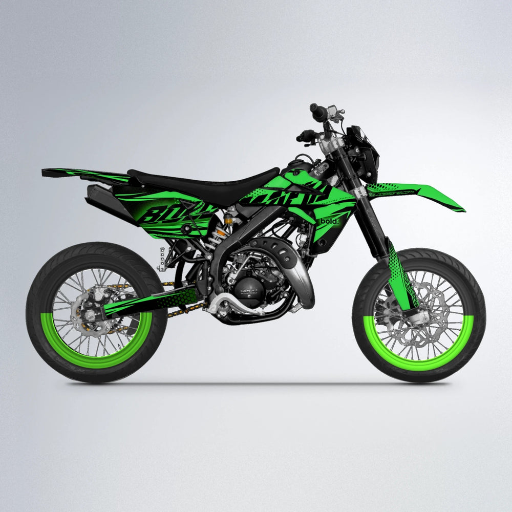 NIGHTFLARE Rieju MRT supermoto graphics kit in Green