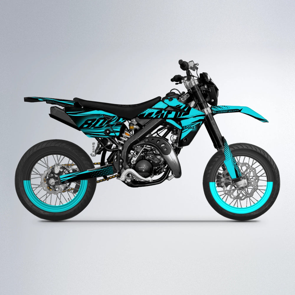 NIGHTFLARE Rieju MRT supermoto graphics kit in Teal