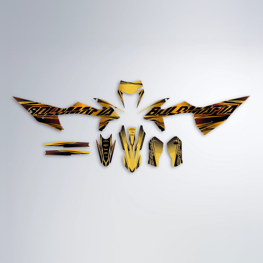 NIGHTFLARE graphics kit parts layout in Gold Chrome