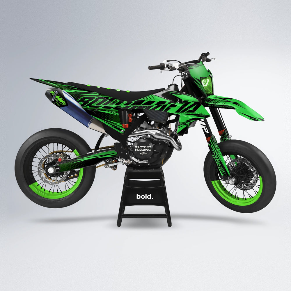 NIGHTFLARE supermoto graphics kit in Green