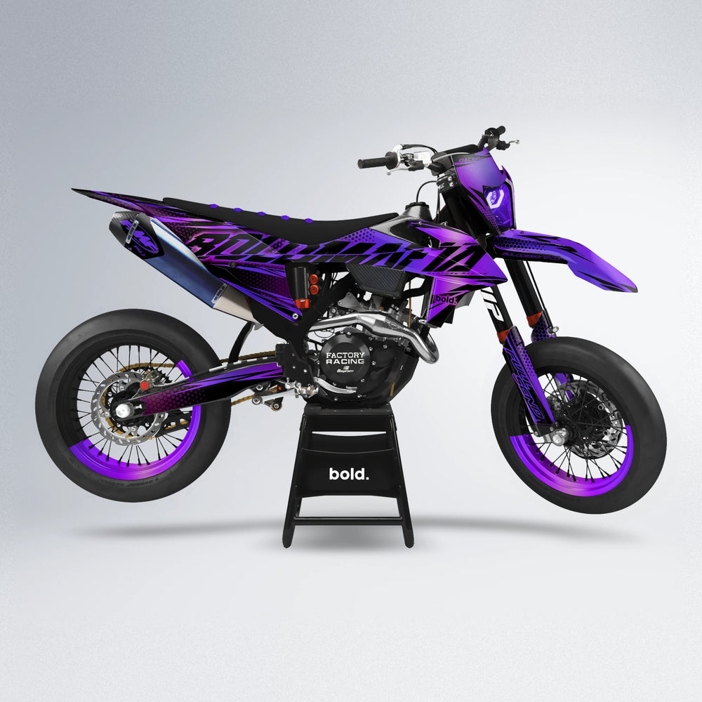 NIGHTFLARE supermoto graphics kit in Purple Chrome