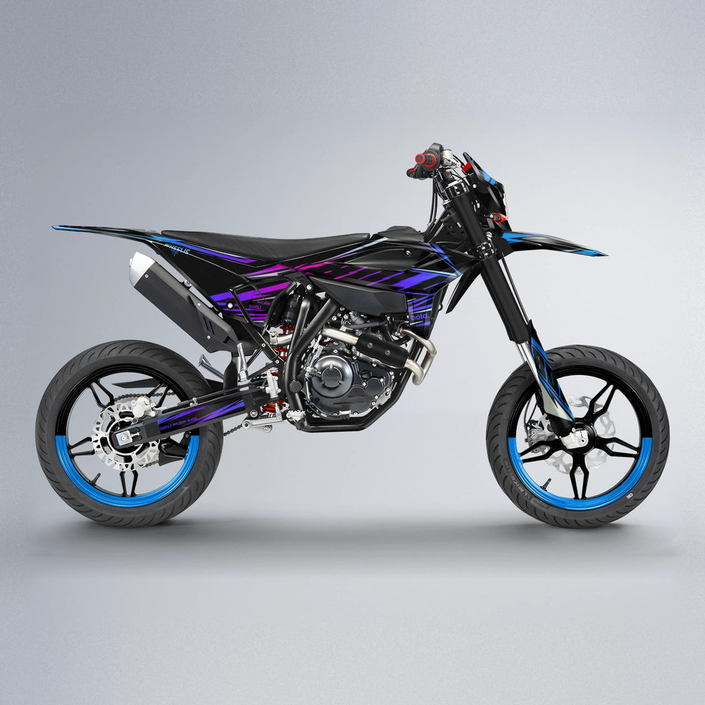 NTK V2 Beta supermoto graphics kit in Blue Purple Fade