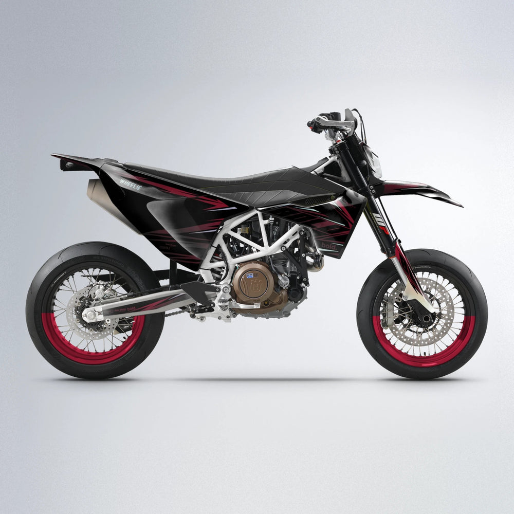NTK V2 Husqvarna 701 supermoto graphics kit in Black & Red