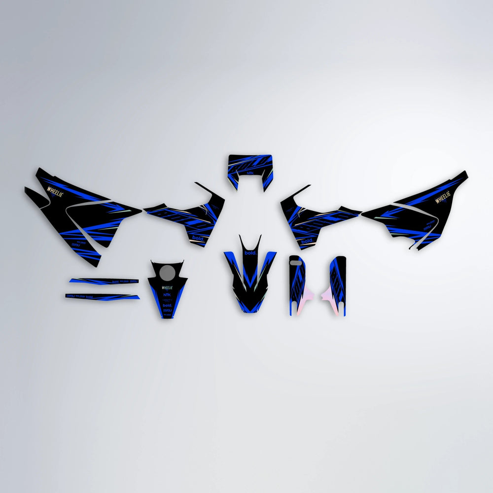 NTK V2 Husqvarna 701 graphics kit parts layout in Blue
