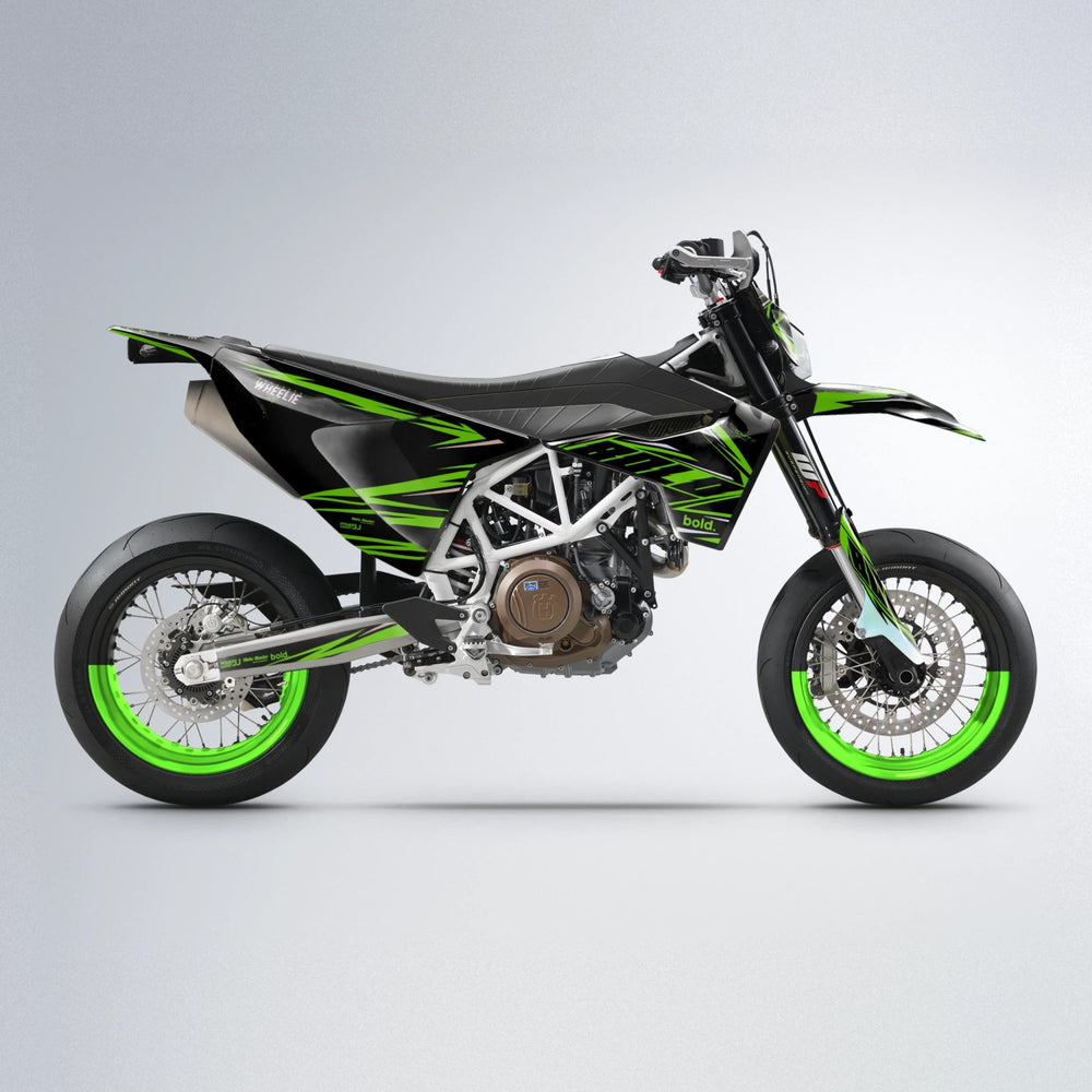 NTK V2 Husqvarna 701 supermoto graphics kit in Green