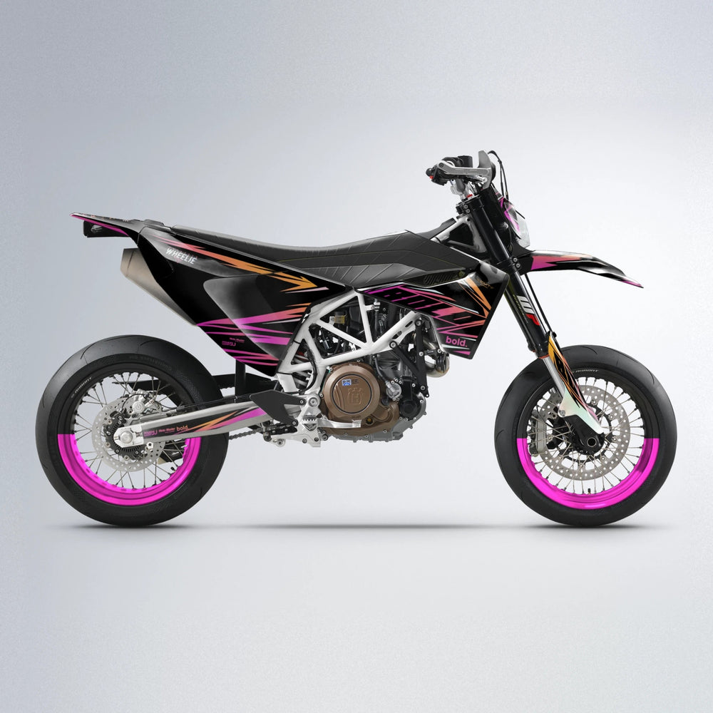NTK V2 Husqvarna 701 supermoto graphics kit in Pink & Yellow