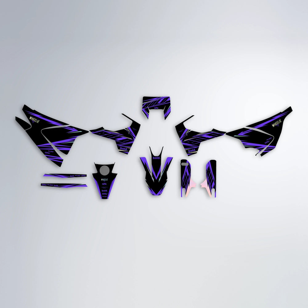 NTK V2 Husqvarna 701 graphics kit parts layout in Purple