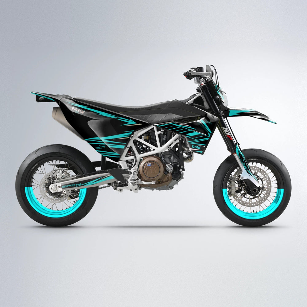 NTK V2 Husqvarna 701 supermoto graphics kit in Teal