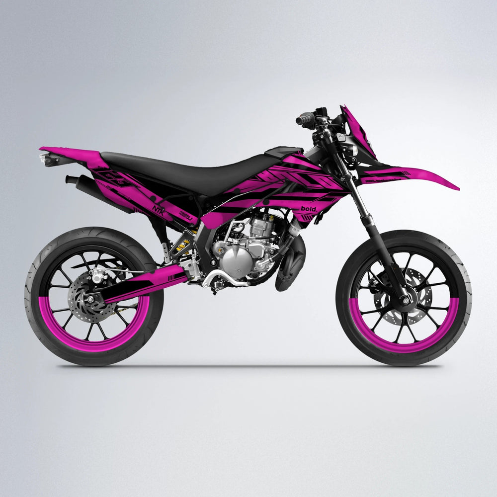 NTK V3 Derbi Senda supermoto graphics kit in Pink
