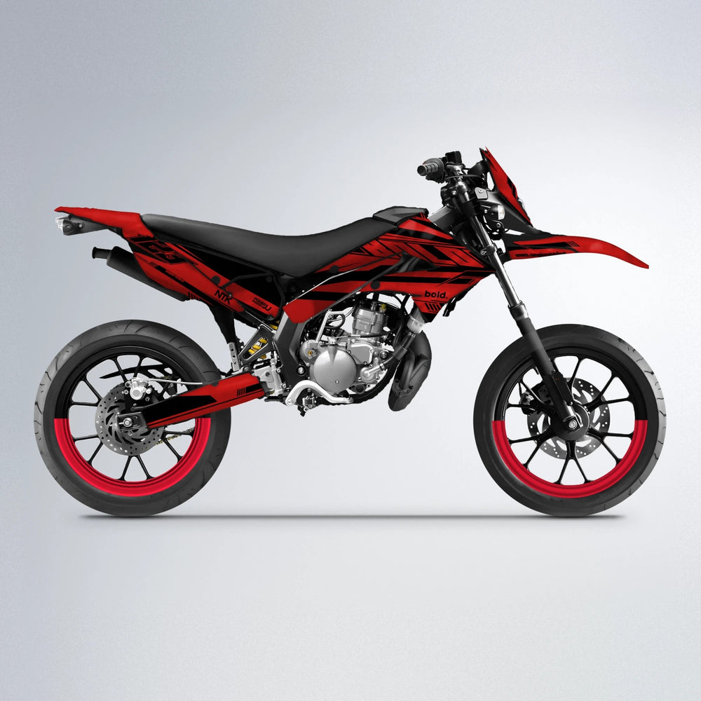 NTK V3 Derbi Senda supermoto graphics kit in Red