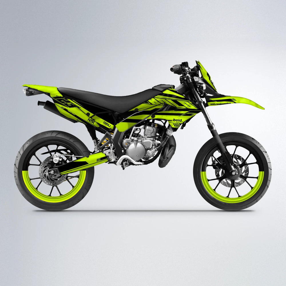 NTK V3 Derbi Senda supermoto graphics kit in Yellow